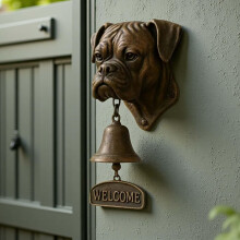 Dog-Themed Welcome Doorbell 3D Labrador Boxer Head Cast