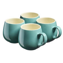 (Teal) Cooks Professional Set of 4 Stoneware Mugs 350ml