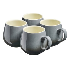 (Grey) Cooks Professional Set of 4 Stoneware Mugs 350ml