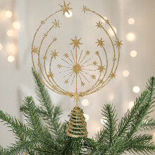 Christmas Gold Snowflake Tree Topper 13 in