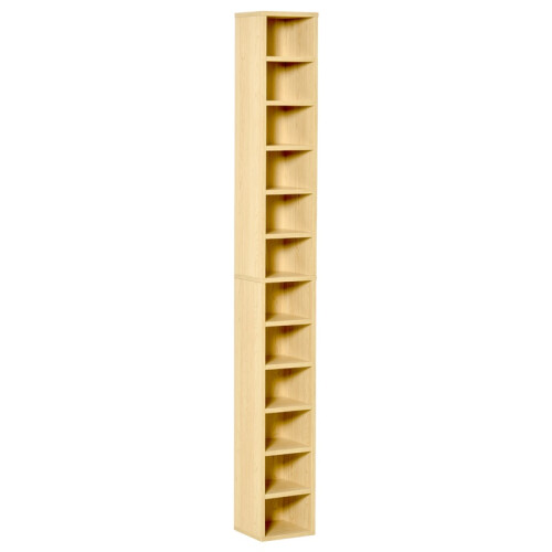 204 CD Tall Narrow Media Storage Tower - Oak Tone 1