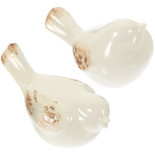 Ceramic Bird Figurines Abstract Sculptures Set of 2