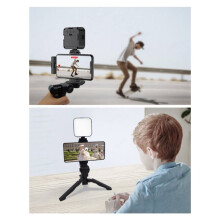 Kit Vidéo pour Smartphone avec Microphone, Lampe LED, Trépied, et Stabilisateur Portable pour la Photographie et L'Enregistrement Vidéo