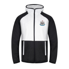 Newcastle United FC Official Mens Shower Jacket Windbreaker Black White XXL