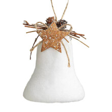 Christmas Foam Ball Ornament White Snowflake Bell Pendant