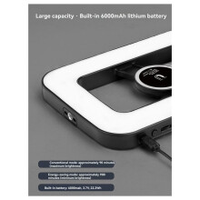 Lampe Photo Portable RGB 15 W avec Éclairage D'Appoint, 448 LED, Idéale pour les Selfies, le Streaming en Direct et le Vlogging