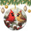 Red Cardinal Christmas Ornament Ceramic 3 inch 1