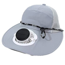 Cappello con Ventilatore Alimentato A Sole: Cappello da Baseball Rinfrescante con Ventilatore Solare Regolabile per Attività All'Aperto Grigio