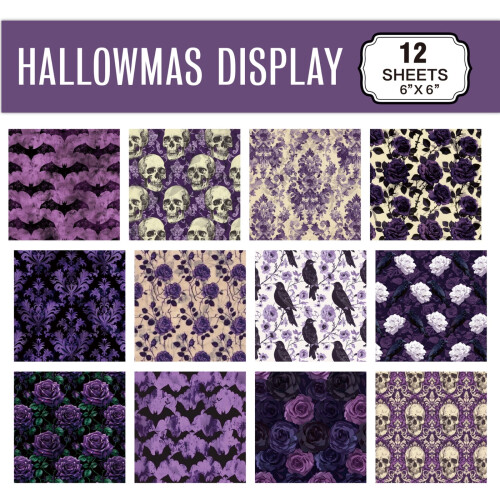 Halloween Paper Pad Pumpkin Castle Bat Cobweb 12 Sheets