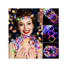LED Light-Up Flower Headbands Multicolor 30PCS