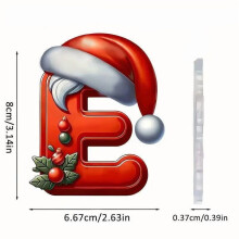 Christmas Initial Ornament with Red Hat and Santa Beard