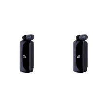 2X LED-Power-Digitalanzeige, Kabellose -Kopfhörer, Einziehbarer Kragenclip, Einzelnes Headset, Einziehbar mit Kabel