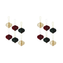 12X Kerstpapier Honingraat Hangende Decoratie Nieuwjaar Kerstboom Hangende Ornament Bruiloft Babyshower Woondecoratie B