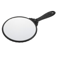 Vintage Handheld Mirror Black with Handle 1 Piece