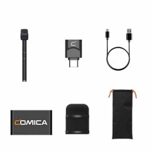 Comica Revo S 48 KHz/24 Bits Microphone Sans Fil, Directivité Cardioïde, Réduction Du Bruit, pour Interviews sur Smartphone et Utilisation en