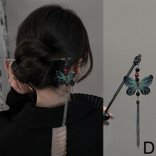 Alloy Butterfly Flower Hair Stick for Cheongsam Hanfu