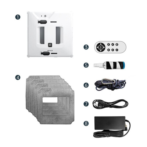 Window Cleaning Robot Automatic Glass Cleaner , Dual Sprinklers,  Detection and Remote EU Plug