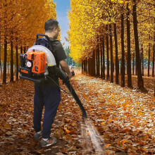 63cc Backpack Leaf Blower Petrol Engine Pro Garden Back Pack Easy Start Blow UK