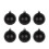 Black Christmas Ornaments Set Shatterproof Plastic 6pcs 1