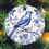 Ceramic Christmas Ornament Blue White Bird Flower Design 3 2