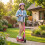 Foldable Powered Scooter with Adjustable Seat, Brake, Pink 3