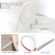 2X Flexible Molding Trim Peel and Stick for Walls 10ft Decorative Bead Pearl DIY Wall Trim for Bathroom Mirror Frame