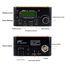 USDR USDX+ V2 Émetteur-Récepteur SDR 8 Bandes, SSB QRP, Modes, avec Écran LCD, Haut-Parleur, Prise UE