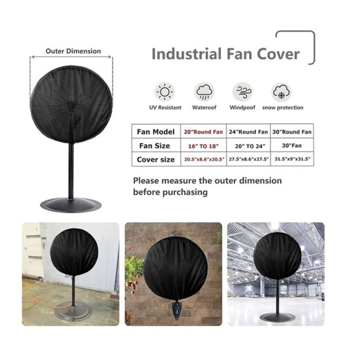 2X Capa para Ventilador de Parede, Adequada para Ventiladores Industriais de 18 A 20 Polegadas e Ventiladores de Pedestal, Capas para Ventiladores À