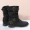 Willtoo Women's Leather Mid-Calf Boots Black Round Toe 5