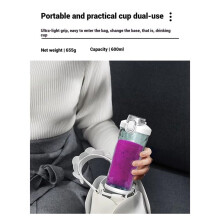 Mixeur Portable Rechargeable par USB 600 Ml, Presse-Agrumes Électrique, Mixeur pour Smoothies et Jus Personnels