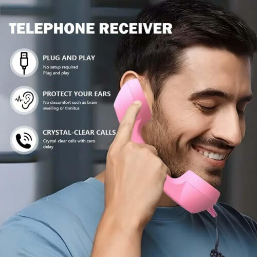 Retro Phone Handset for iPhone and Android 3.5mm Black 2