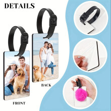 48pcs Blank Sublimation Luggage Tags, Double Sided  Suitcase Label Tag White Blank Backpack Travel Bag Name Tags