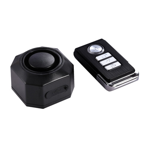 Bike Alarm System Black with Remote and Wireless Vibration