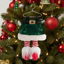 Santa Claus Christmas Ornament Red Green Legs Pendant