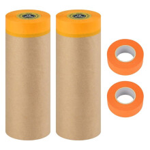 Vorgeklebtes Abdeckpapier, Tape-And-Drape-Malerpapierrollen, zum Schutz Von Möbeln und Autoböden, Als Wandverkleidung