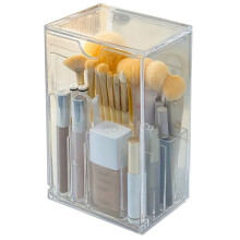 Dressing Table Storage Box Acrylic Makeup Holder Transparent Adjustable Deskto Bathroom Waterproof Storage Accessories