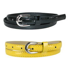 CTM Women's Skinny 1/2 Inch Dress Belt (Pack of 2 colours)