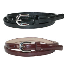 CTM Women's Skinny 1/2 Inch Dress Belt (Pack of 2 colours)