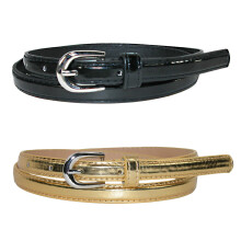 CTM Women's Skinny 1/2 Inch Dress Belt (Pack of 2 colours)