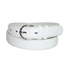 CTM Women's Leather Dress Belt 28.5 mm Silver Buckle