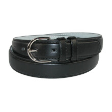 CTM Women's Leather Dress Belt 28.5 mm Silver Buckle