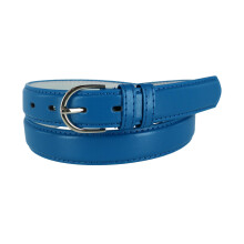 CTM Women's Leather Dress Belt 28.5 mm Silver Buckle