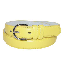 CTM Women's Leather Dress Belt 28.5 mm Silver Buckle
