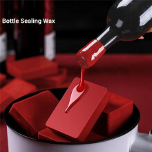 Bottle Sealing Wax Blocks - Resilient and Versatile Bottling Wax for Wine, 4 Wax Nuggets 0.5lb with PTFE-Tape,Red