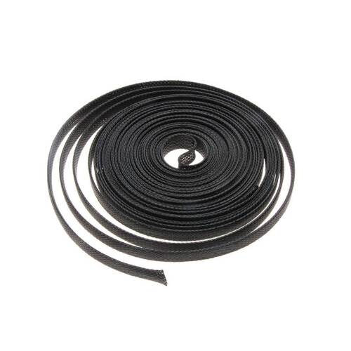Black PET Insulated Cable Sleeve Tight Fit