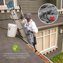 Gutter Cleaner Leaf Cleaning Tool the Gutter Tool Eaves Drain Tool Telescopic Pole to Remove Leaves and Debris