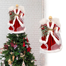 Lighted Christmas Angel Tree Topper 13.2 Inch Holding Star