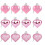 Valentines Heart Ornaments Set Pink Glitter 12 Pcs 1