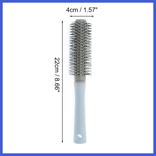 Round Vent Hair Brush Plastic Blue 1 Pc 1
