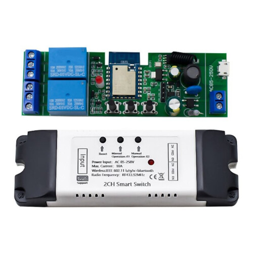 2X Tuya WIFI 2CH  Relay  Sensor AC85-250V  Access Control Relay Controller with Shell 1
